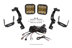 Ram 1500 LED Light Pods - Above Hood - Diode Dynamics - Stage Series Ditch Light Kit - Yellow - `19-`24